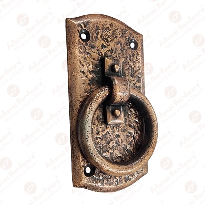 Zuriel Antique Iron Door Knocker - Set of 2 in Antique Copper Finish - Heavy Duty Rustic Entry Door Decor for Victorian Homes & Cabin Style Houses