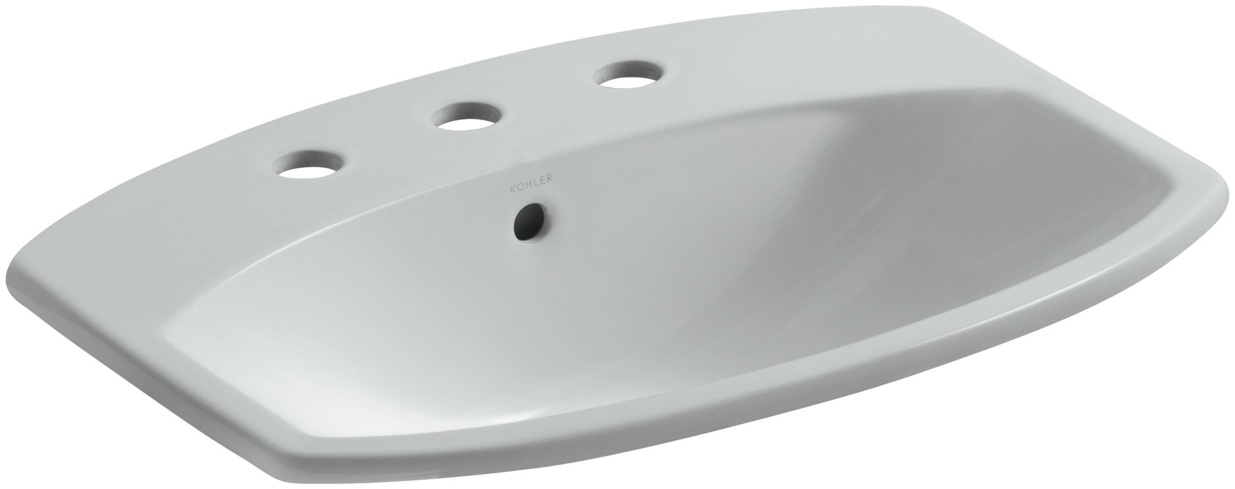 KOHLER K-2351-8-95 Cimarron 8-Inch Self-Rimming Bathroom Sink in Ice Grey - Modern Drop-In Vanity Sink for Bathroom Remodeling and Home Upgrade