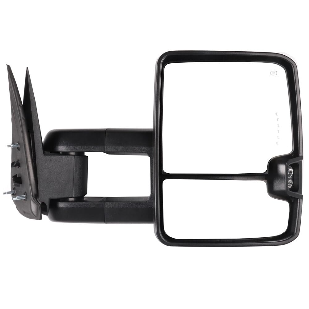 ECCPP Power Heated Towing Mirrors with LED Turn Signal & Clearance Lights - Compatible with 1999-2002 Chevy Silverado & GMC Sierra Pickup Trucks - Left/Right Side Black Housing Mirrors - Perfect for Towing, Off-Roading & Night Driving