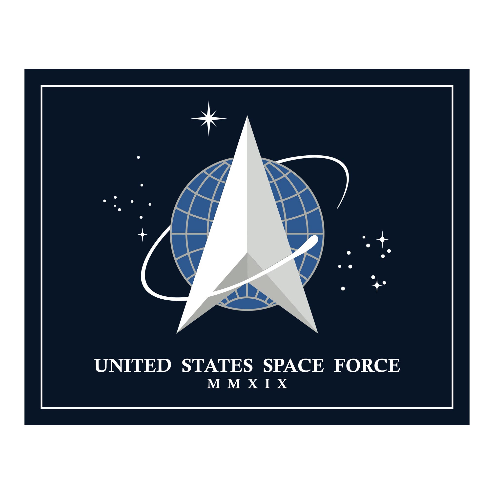 United States Space Force Logo - Patriotic Military Wall Art, American Home Decor Poster, Unframed 14x11 for Bedroom, Living Room, School & Office