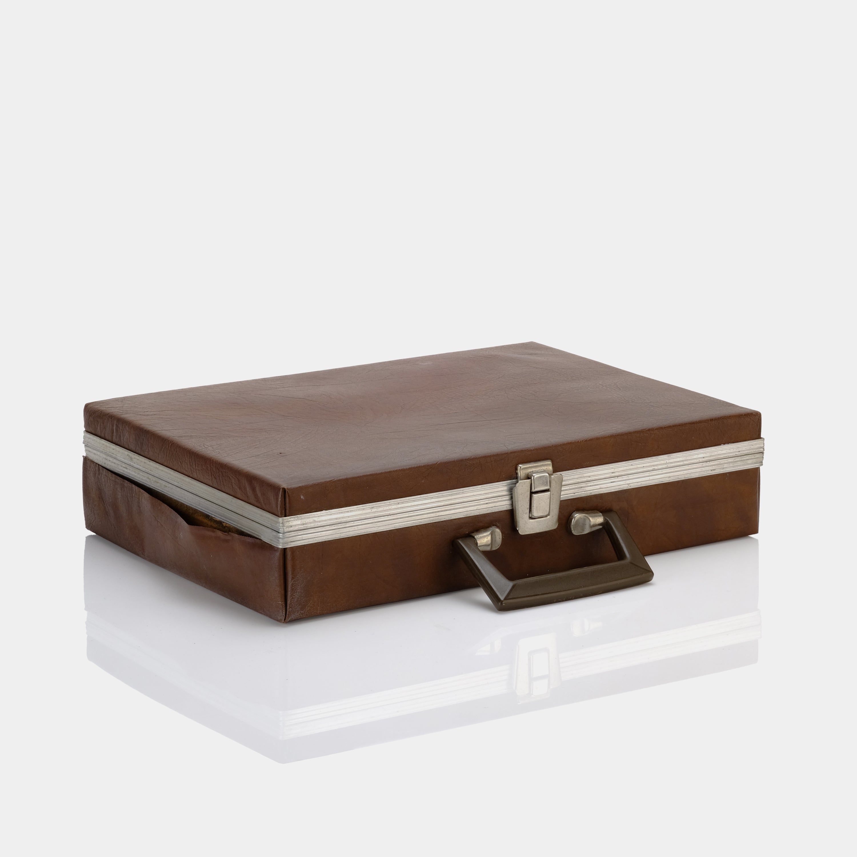 Vintage Brown Faux Leather Cassette Tape Storage Case - Compact Retro Music Organizer for Vinyl Collectors & DJs - Perfect for Home Decor, Music Studio & Travel Accessories