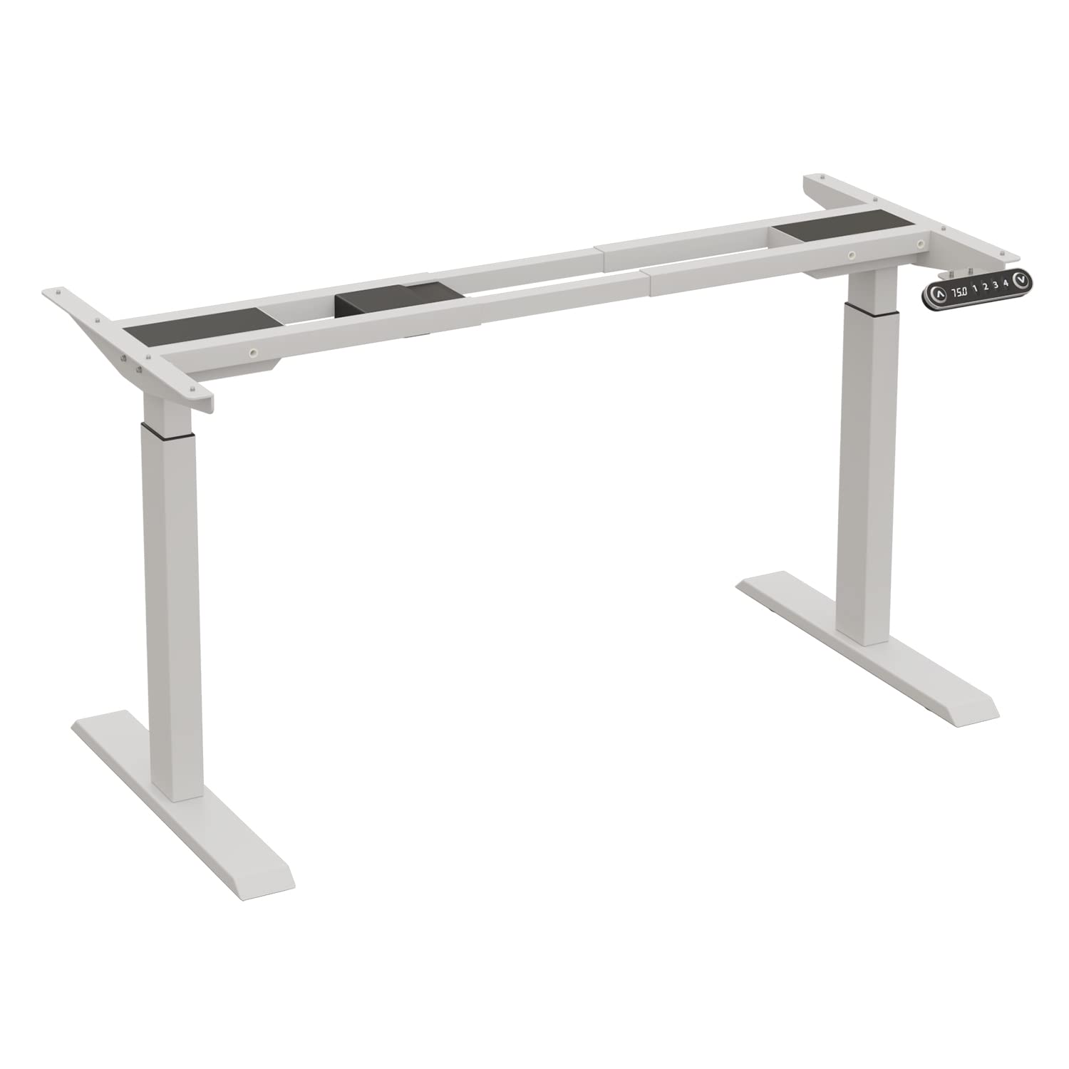 Bilbil Dual Motor Electric Standing Desk Frame - Adjustable Height Workstation for Home & Office, Fits 48 to 70 Inch Desktops (White) - Perfect for Ergonomics, Gaming & Remote Work Setup