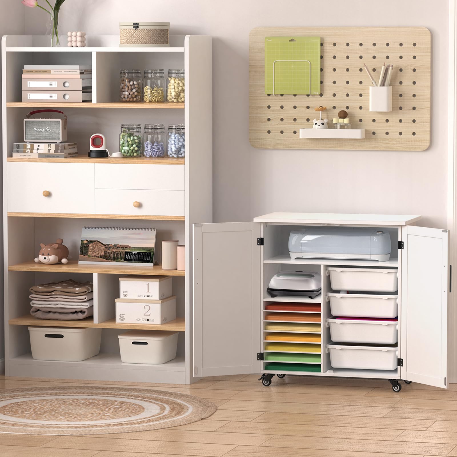 GDLF Rolling Craft Cart with Storage Drawers - 31.6
