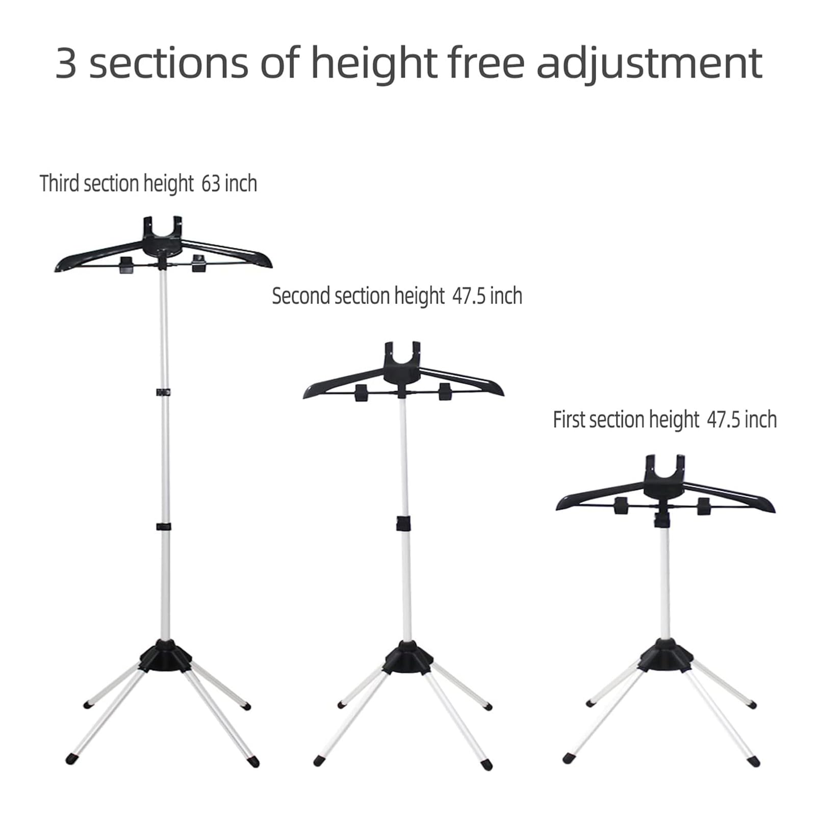 Foldable Telescopic Steamer Stand with Ironing Gloves - Portable Garment Steamer Rack & Hanger for Wrinkle-Free Clothes - Perfect for Travel, Home, and Professional Use - Black