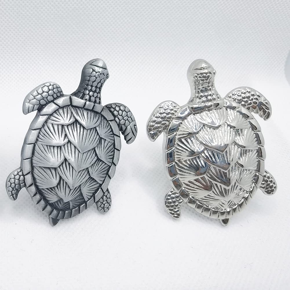6 Pcs Sea Turtle Shaped Cabinet Knobs - Single Hole Drawer Pulls Handles for Dresser, Cupboard & Furniture - Perfect for Kids' Rooms, Beach Themed Decor & DIY Home Projects