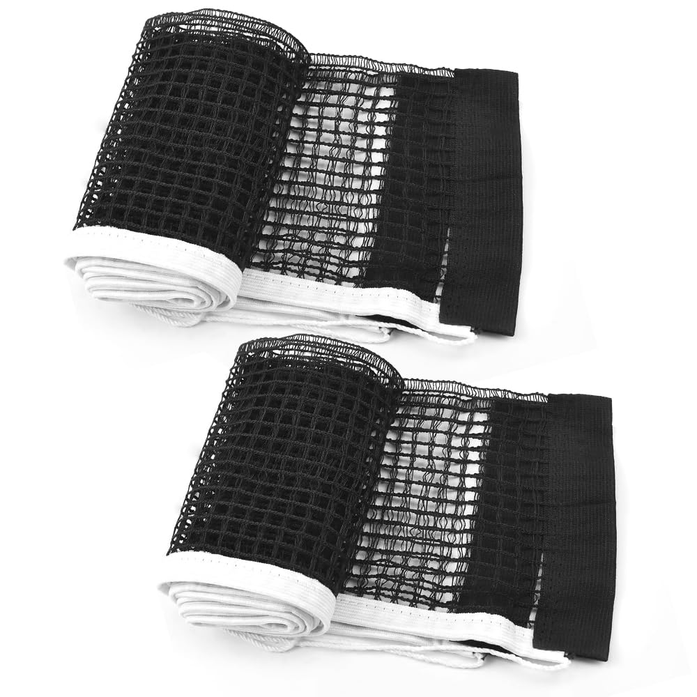 JBM 2 Pack Table Tennis Net Replacement - Fits Any 60 to 72 Inch Ping Pong Table | Indoor & Outdoor Use for Home, Office, or Recreation Centers