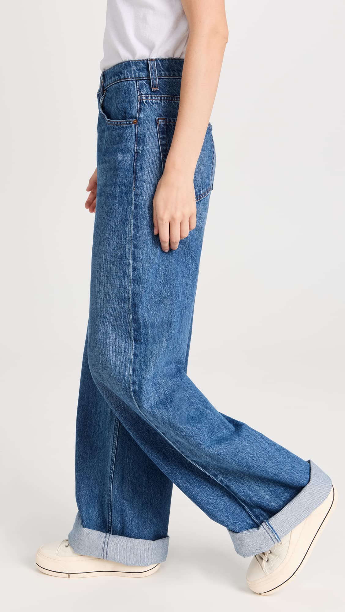 MOTHER Women's High Waist Funnel Heel Cuff Jeans - Stylish Slim Fit Denim Pants for Casual Outfits & Night Out