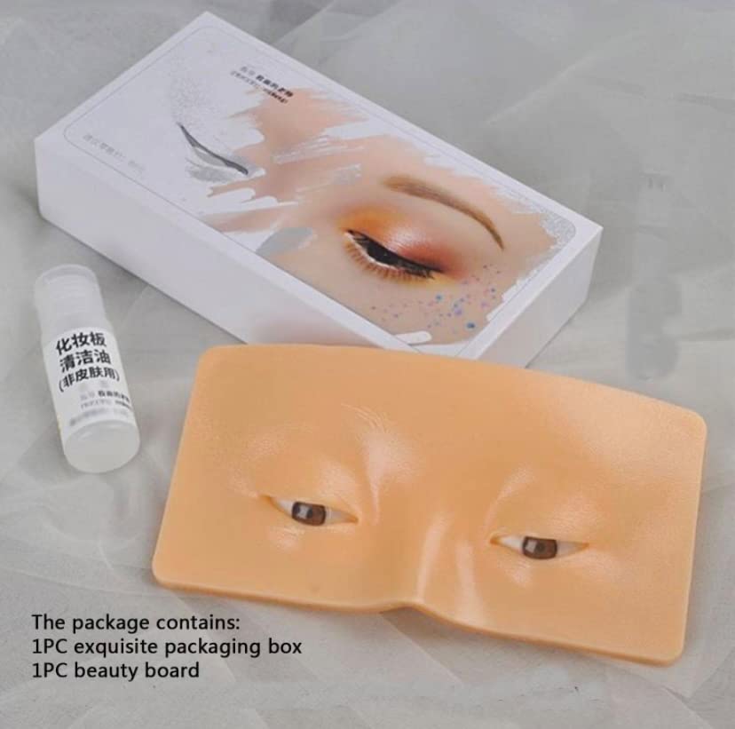 Professional Silicone Makeup Practice Face Board - Realistic Skin Texture for Foundation, Eyeshadow & Lipstick Training - Perfect for Beginner Makeup Artists & Beauty Students - Ideal for Home Practice, Salon Training & Makeup Certification Prep (1-Piece, Skin Tone)