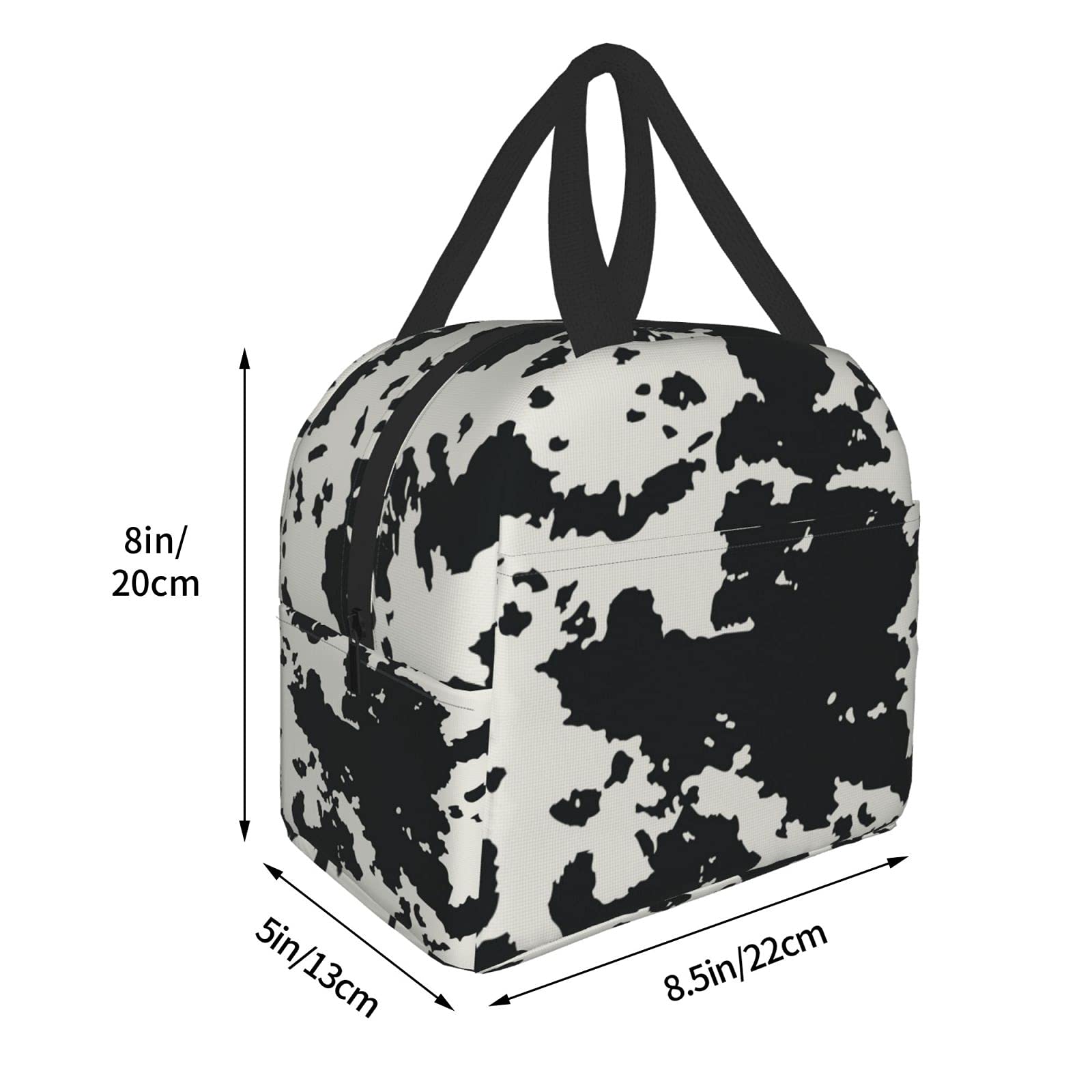 Insulated Lunch Bag with Cow Animal Pattern - Reusable & Portable Meal Container for Men & Women - Perfect for Work, Travel, Picnic & Outdoor Activities