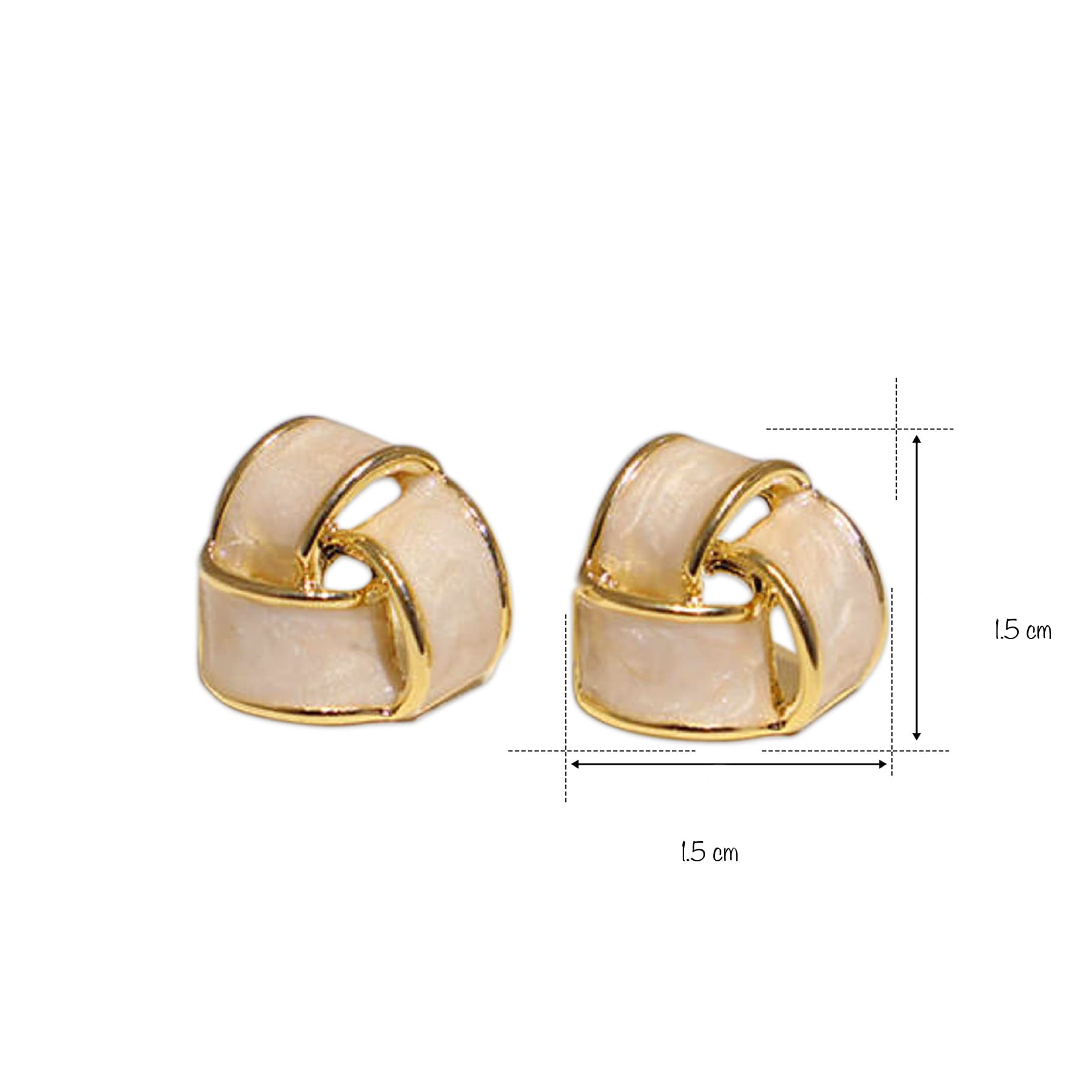 18k Gold Plated Geometric Stud Earrings for Women - Hypoallergenic Lightweight White Gold Tone Ear Studs - Perfect for Everyday Wear, Office & Special Occasions