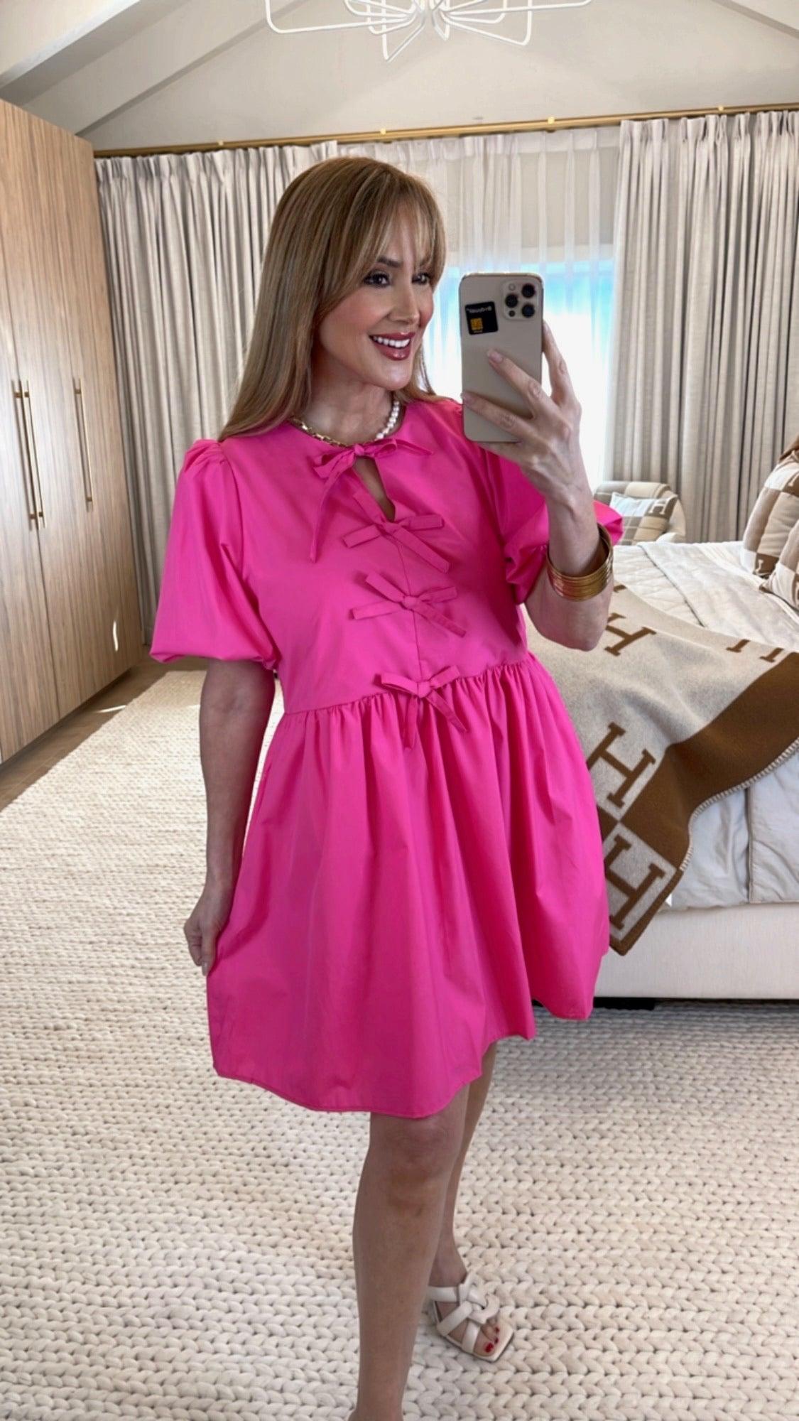 Elettra Hot Pink Mini Dress - Sexy Bodycon Party Dress for Women, Perfect for Night Out, Club, Date Night & Special Occasions