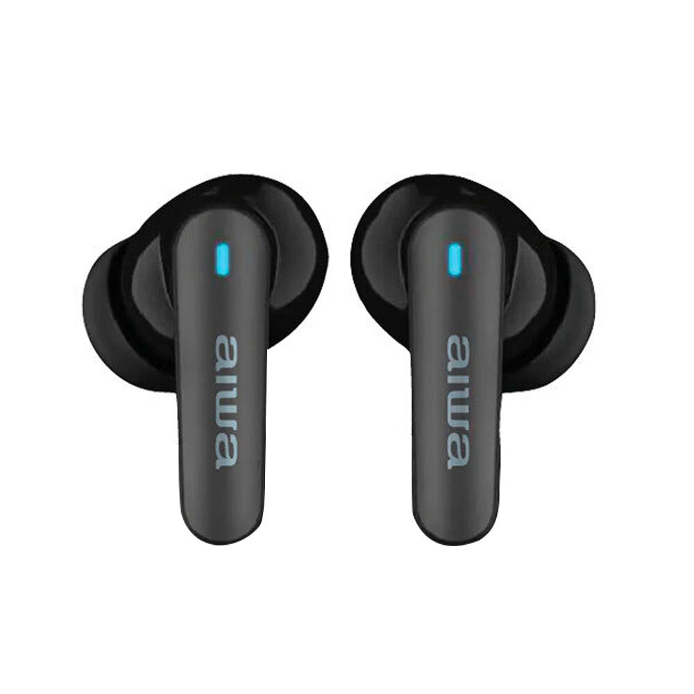 AIWA True Wireless Earbuds with ANC, Bluetooth 5.0, 30H Playtime, IPX7 Waterproof - Perfect for Gym, Running & Travel (Black)