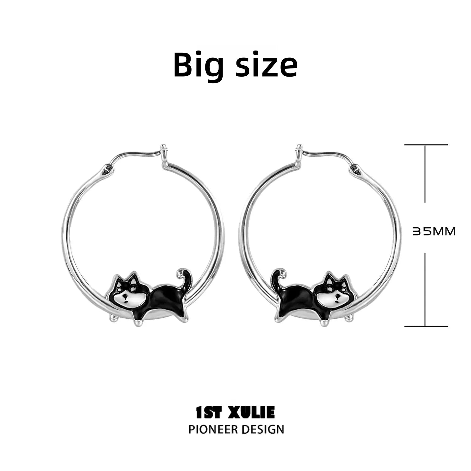18K Gold Plated Graffiti Puppy Lazy Husky Stud Earrings for Women - Trendy Cartoon Dog Jewelry Gift for Casual Wear & Party Outfits