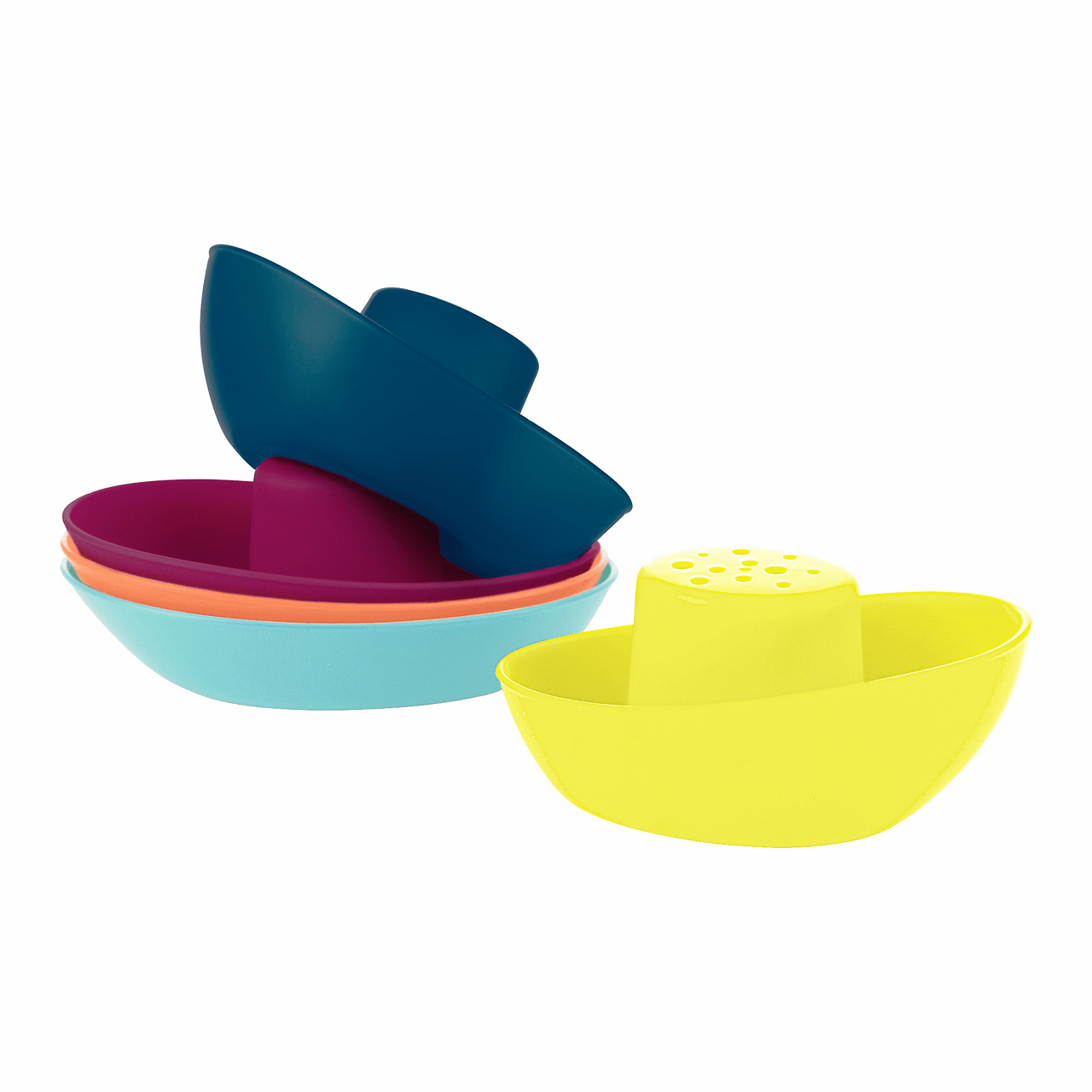 FLEET Stacking Boats - 6-Piece Colorful Plastic Bath Toys for Kids, Floating & Nesting Bathtub Boats - Perfect for Toddler Water Play, Pool Fun & Sensory Learning