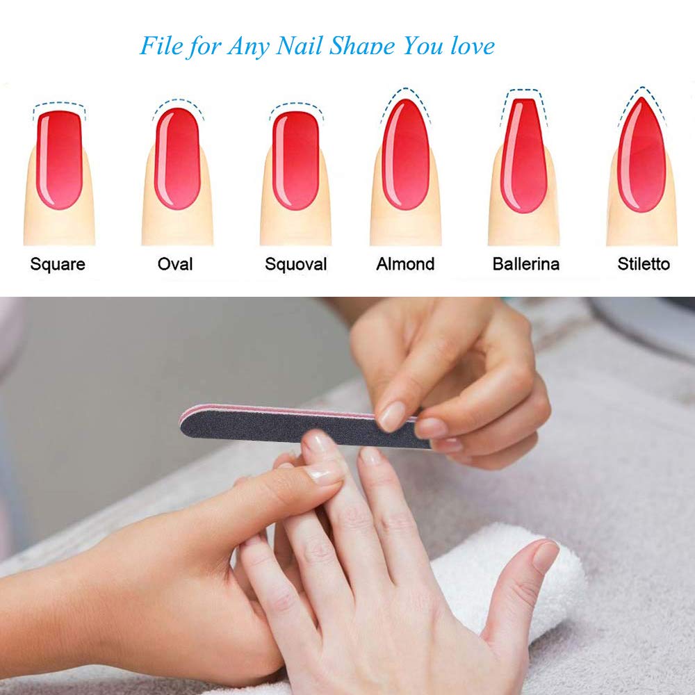 Professional 40-Piece Nail File Emery Board Set - Double Sided 100/180 Grit Manicure & Pedicure Tools for Acrylic & Natural Nails - Perfect for Home, Salon & Travel Nail Care