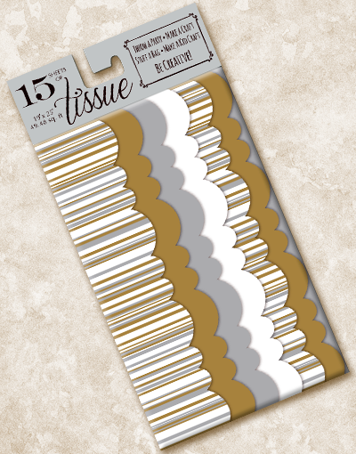 Gold and Silver Stripe Scalloped Tissue Paper - Premium Decorative Gift Wrapping for Birthdays, Weddings & Party Decorations