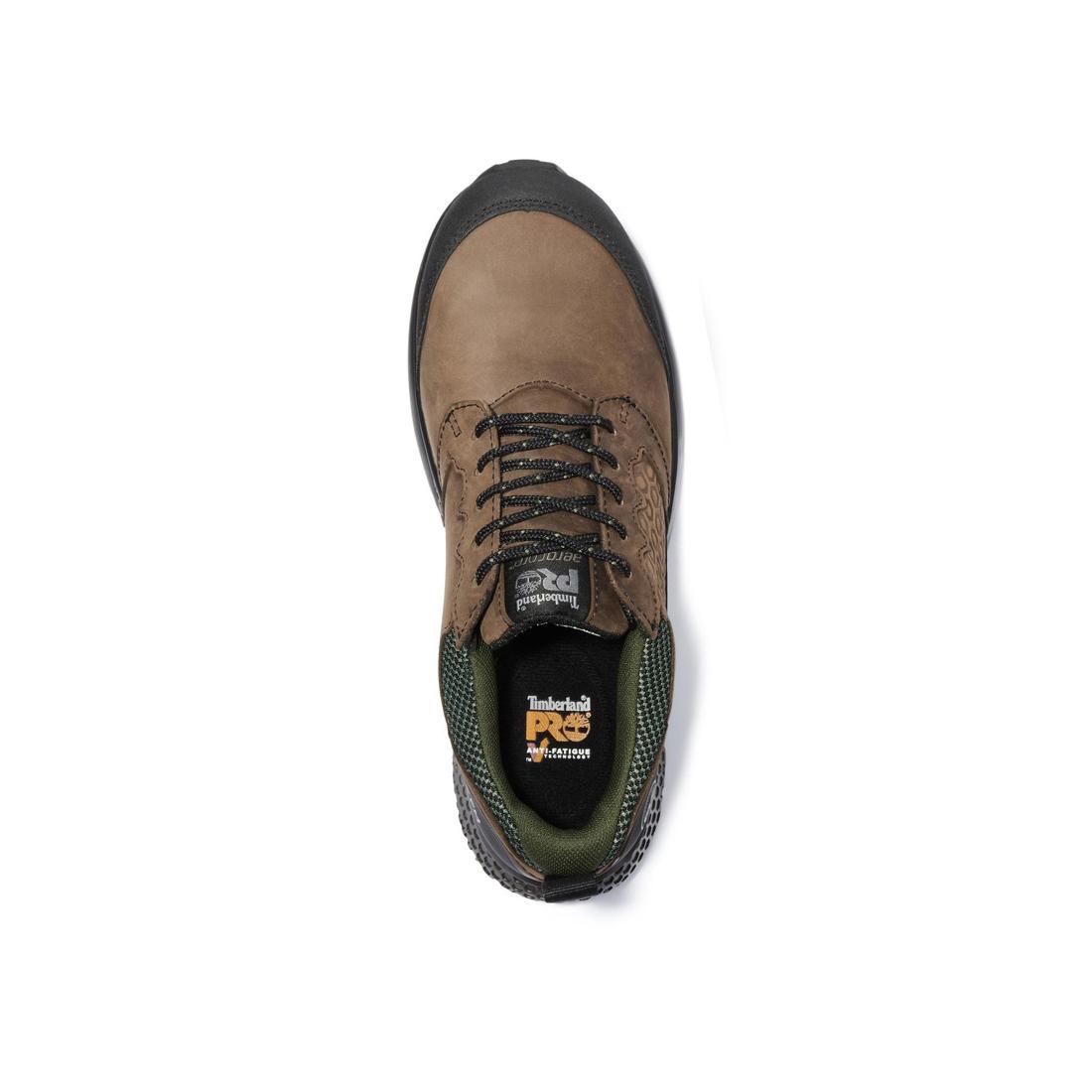 Reaxion Composite Toe Waterproof Work Boots for Men - Slip Resistant Safety Shoes with Electrical Hazard Protection - Ideal for Construction, Warehouse & Outdoor Jobs (Brown)