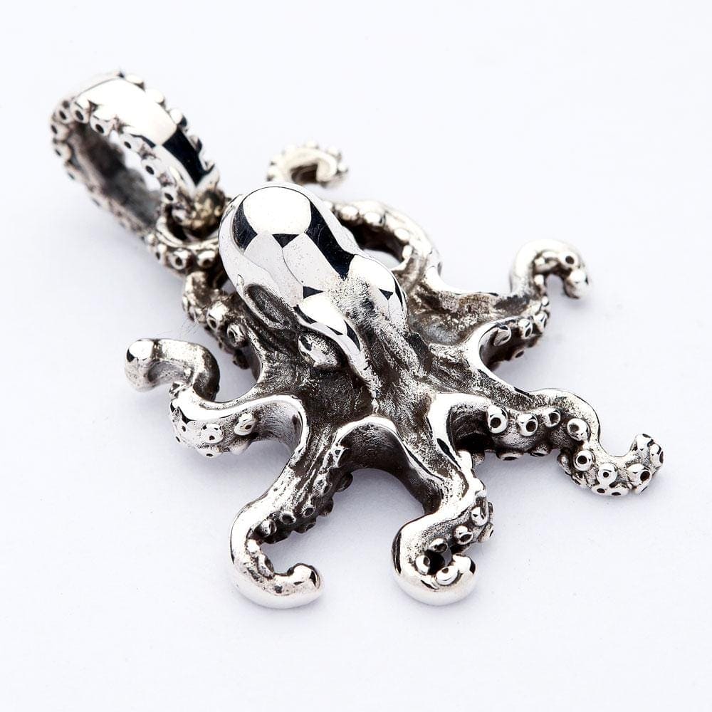 Gothic Octopus Sterling Silver Pendant Necklace for Women - Unique Handmade Jewelry for Halloween, Cosplay & Gothic Fashion