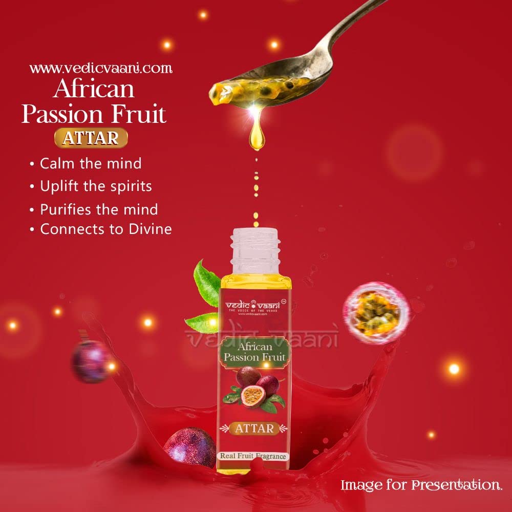 Vedic Vaani Natural African Passion Fruit Attar Perfume Oil - 7ml Long Lasting Fragrance for Women & Men | Aromatherapy, Meditation & Daily Wear