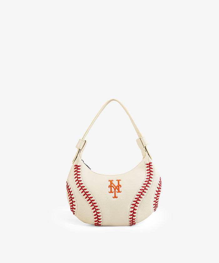 MLB New York Mets Hobo Bag for Women - Stylish Crossbody Shoulder Purse - Perfect for Baseball Games, Shopping & Daily Use