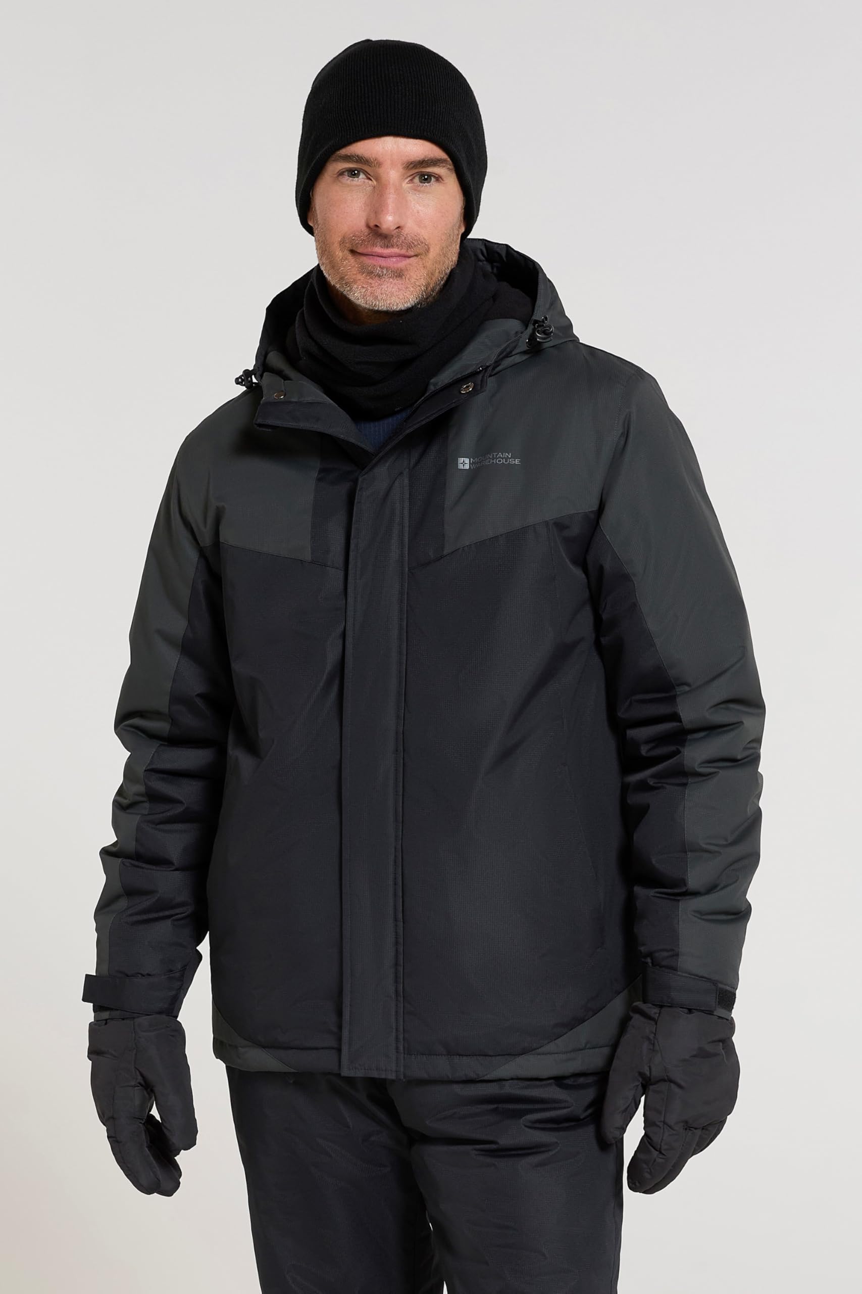 Mountain Warehouse Shadow Men's Printed Ski Jacket - Fleece Lined Winter Snow Coat for Skiing & Snowboarding | Waterproof Windproof Cold Weather Jacket for Outdoor Winter Sports
