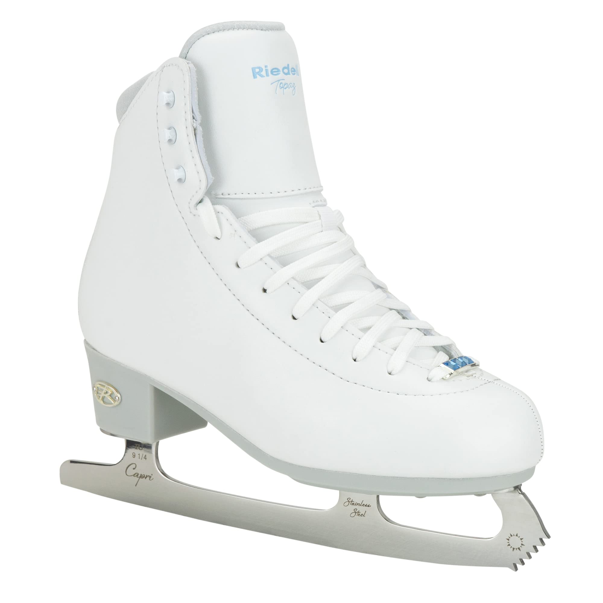 Riedell Topaz Adult Figure Skates - Professional Stainless Steel Capri Blades for Competitive Skating & Ice Shows | Perfect for Training, Performances & Ice Dancing