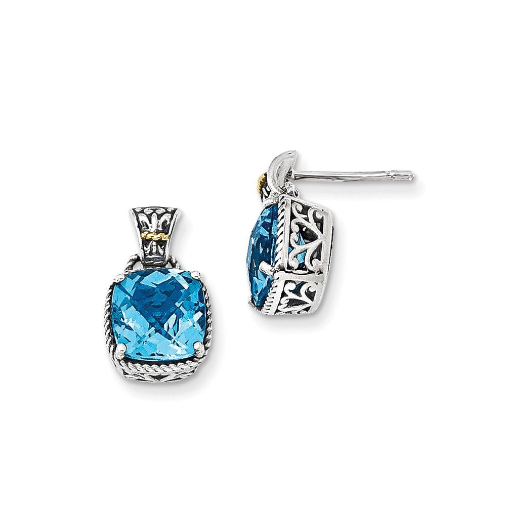 14K Blue Topaz Sterling Silver Earrings for Women – Elegant Dangle Earrings for Parties, Weddings & Special Occasions