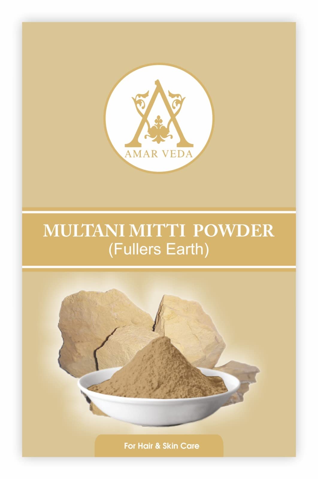 Amar Veda Multani Mitti Powder | 100% Natural Fullers Earth Clay | Deep Cleansing Facial Mask for Acne & Oily Skin | DIY Skincare & Hair Treatment