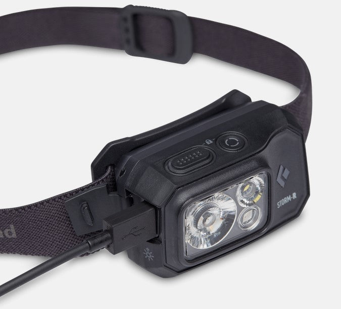 Black Diamond Storm 500 R Headlamp - 400 Lumen Rechargeable Headlight for Hiking, Camping & Outdoor Adventures - Waterproof LED Head Torch for Running, Climbing & Emergency Use