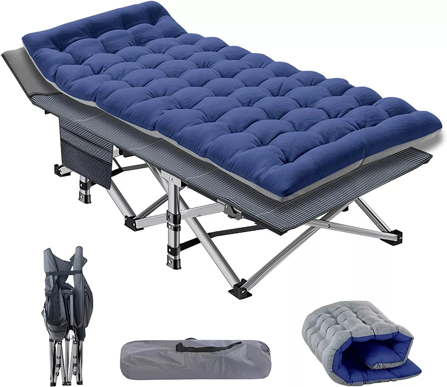 Portable Folding Camping Cot - Lightweight Outdoor Bed for Adults & Kids - Perfect for Camping, Hiking, Backpacking and Emergency Preparedness