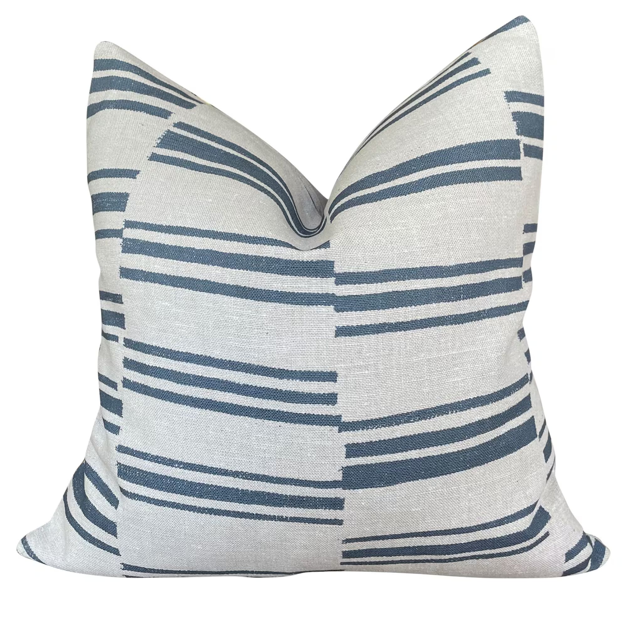Handwoven Smoked Blue Kilim Pillow Cover - Bohemian Home Decor for Living Room, Bedroom & Sofa