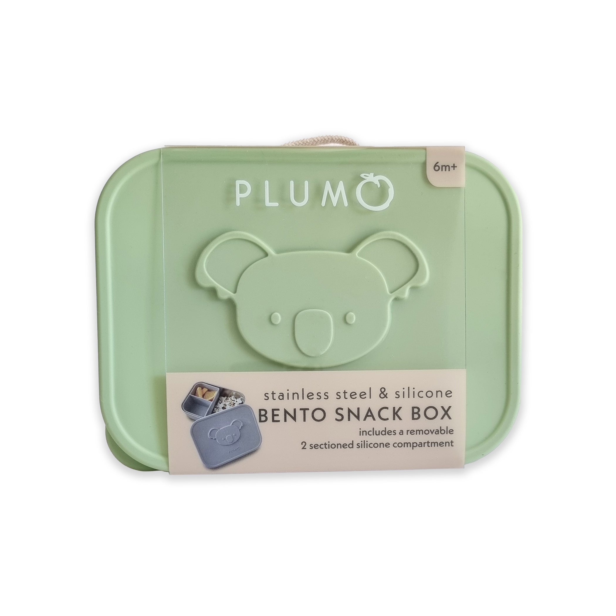 PLUM Stainless Steel Bento Box - 3 Compartment Lunch Container for Adults, Kids | Leakproof & Durable Food Storage | Perfect for Office, School, Picnics & Meal Prep (Olive Green)