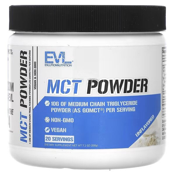 EVLution Nutrition MCT Powder - Unflavored 200g | Keto & Paleo Friendly | Perfect for Coffee, Smoothies & Baking | Supports Energy & Focus