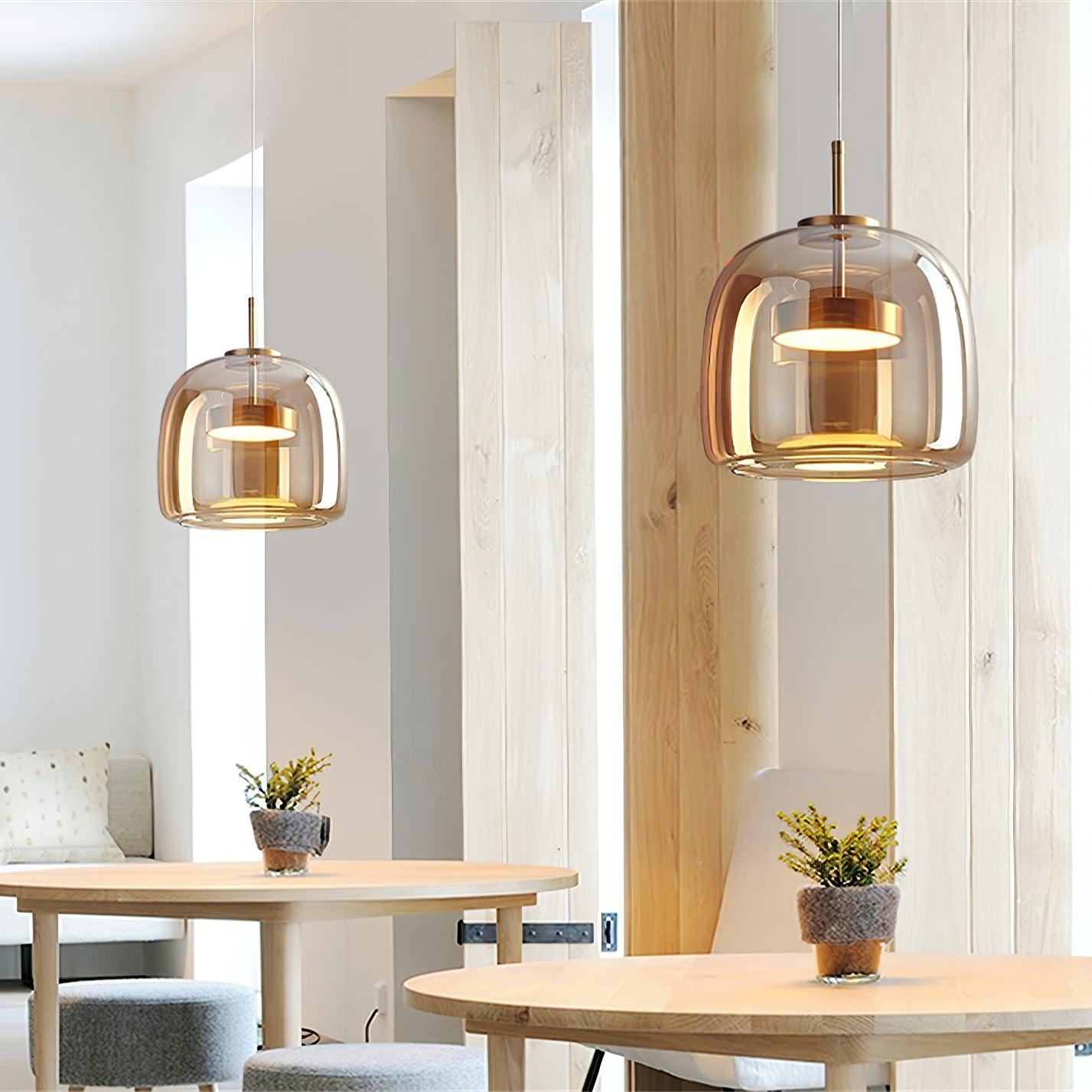 Modern Metro Sphere Glass Pendant Light - Elegant Hanging Fixture for Dining Room, Living Room & Bedroom Lighting Decor