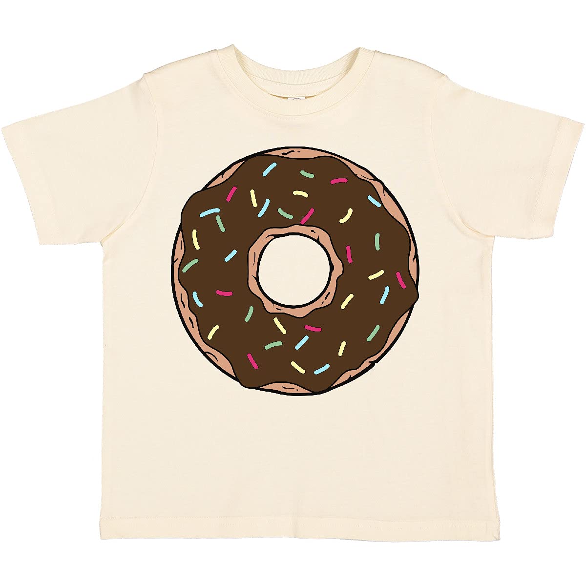 Inktastic Chocolate Donut Toddler T-Shirt - Cute Doughnut with Glaze & Sprinkles Design for Kids | Perfect for Birthday Parties, Playdates & Sweet Treat Lovers