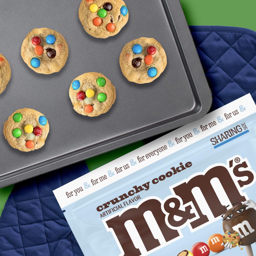 M&M'S Crunchy Cookie Milk Chocolate Candy - 7.4 oz Resealable Bag for Sharing | Perfect for Parties, Movie Nights & Office Snacks