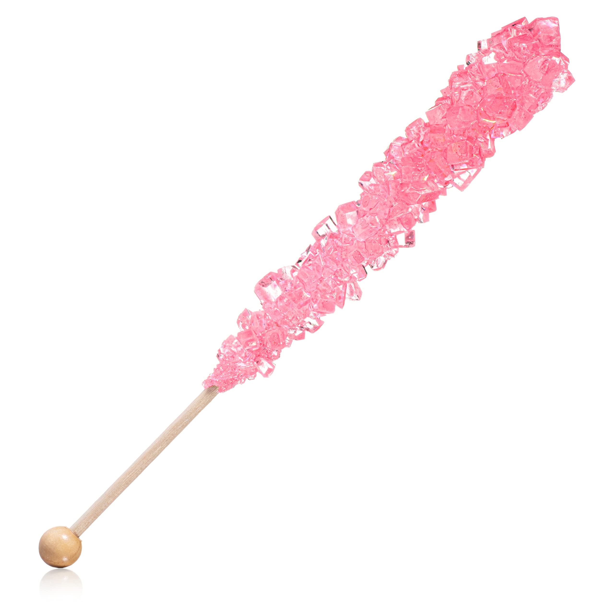**Cherry Flavored Light Pink Rock Candy Sugar Sticks - 36 Individually Wrapped - Perfect for Parties, Gifts & Dessert Decorations**