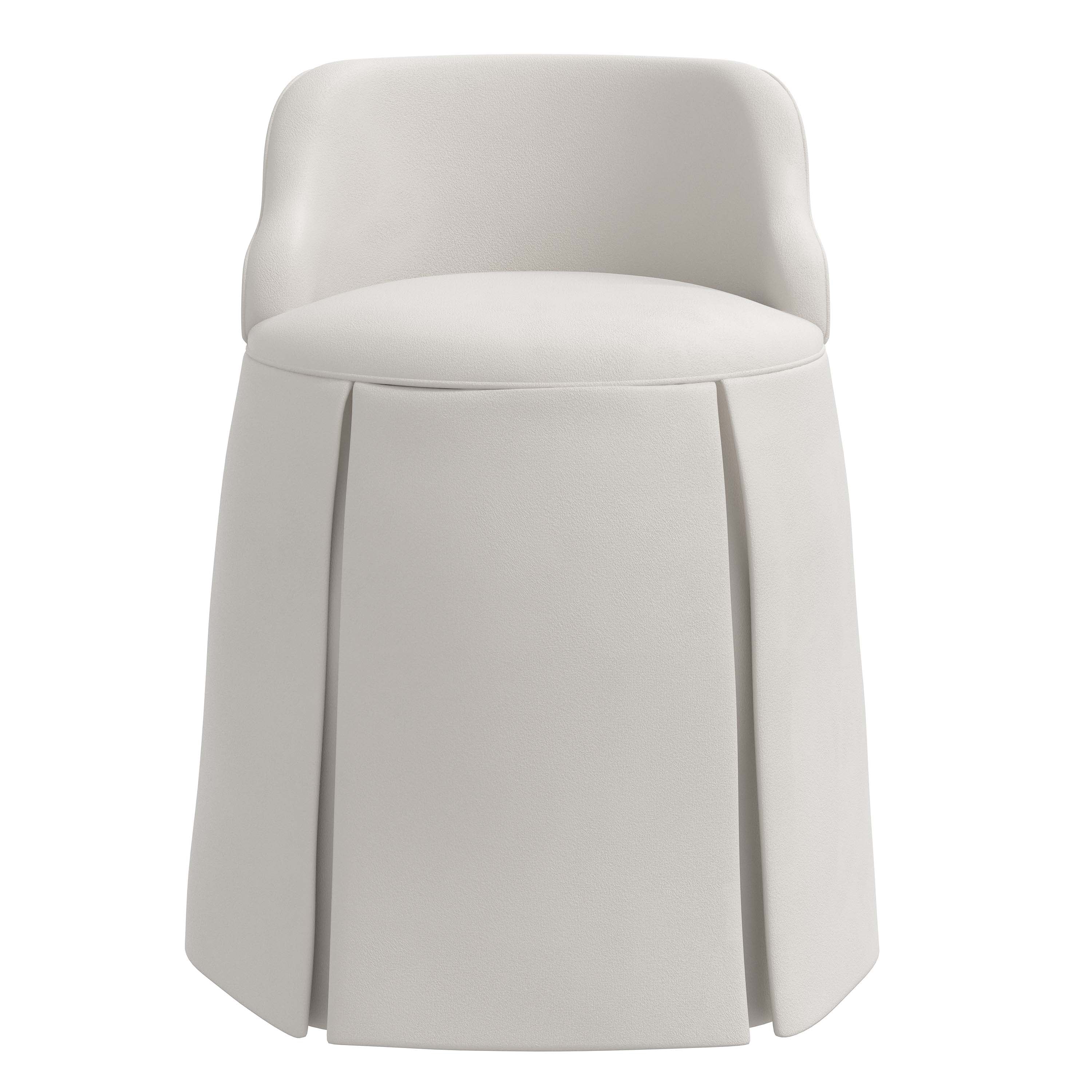 Pipi Vanity Chair - Elegant Makeup Dressing Stool with Upholstered Seat & Gold Metal Legs, Perfect for Bedroom, Boudoir, Vanity Table & Beauty Salon