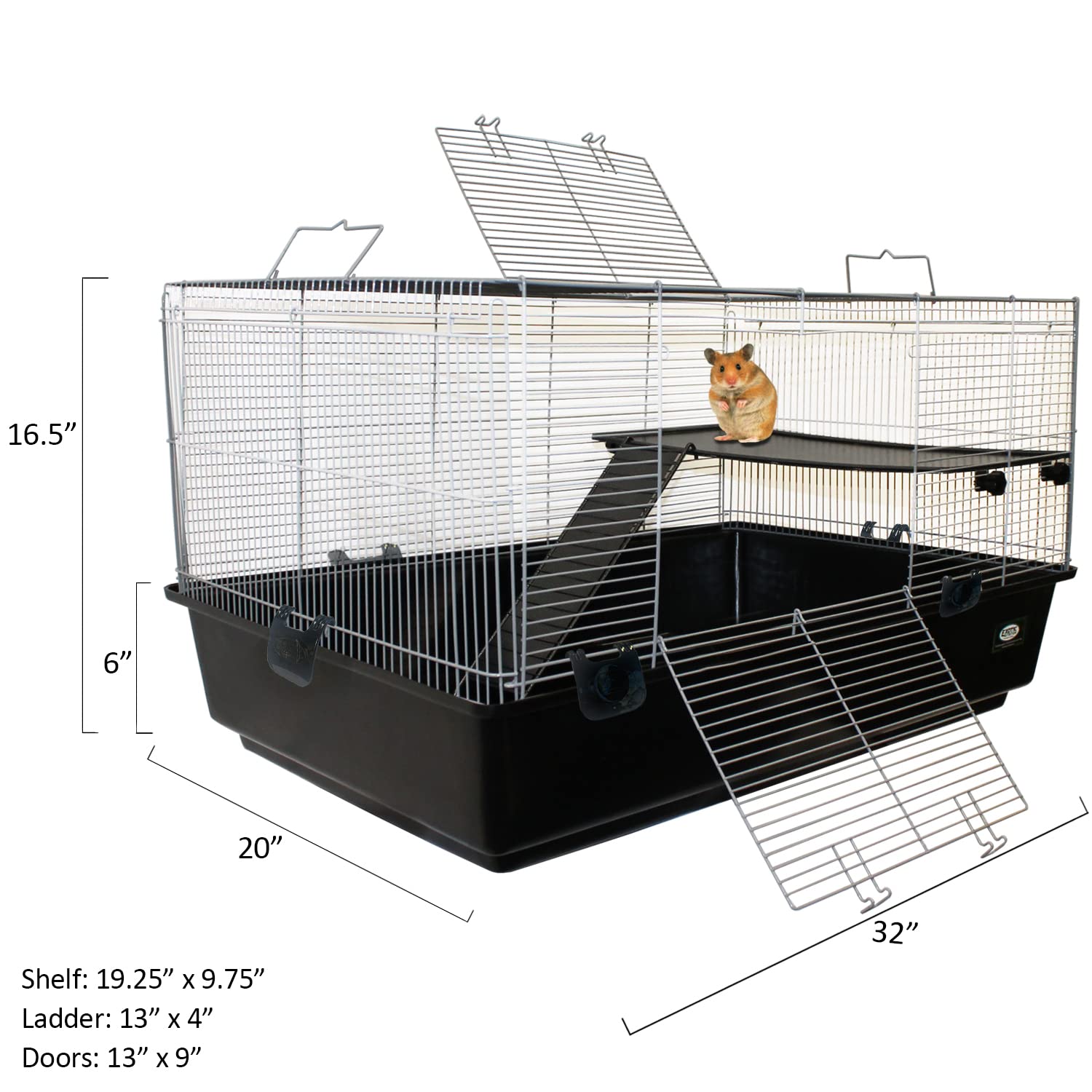 Colossal Castle Hamster Cage Set - Complete Starter Kit with Exercise Wheel, Food Dish & Water Bottle for Small Pets - Perfect for Dwarf Hamsters, Gerbils or Mice in Home, Classroom or Office