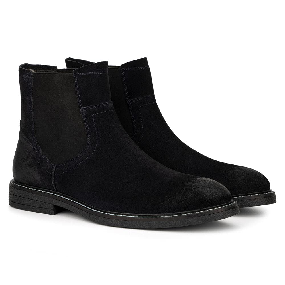 Premium Handcrafted Men's Leather Chelsea Boots - Slip-On Round Toe Design with Thermoplastic Rubber Outsole | Fashionable Casual Footwear for Urban Style & Everyday Wear | Perfect for Office, Dating & Night Out