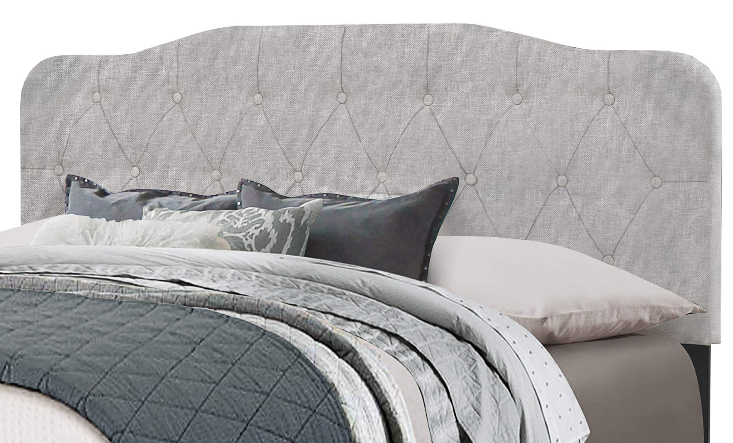 Hillsdale Furniture Nicole Upholstered Headboard with Frame - Full/Queen Size in Glacier Gray - Perfect for Modern Bedroom Decor & Cozy Master Suite Upgrade
