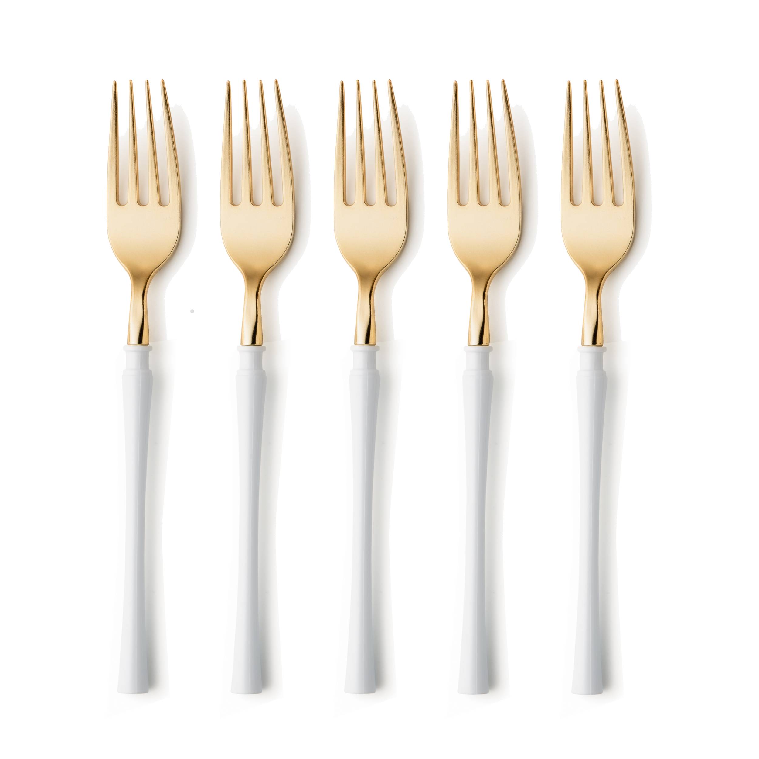 Premium 20-Piece White & Gold Flatware Set - Elegant Stainless Steel Forks for Dining, Parties, and Wedding Cutlery