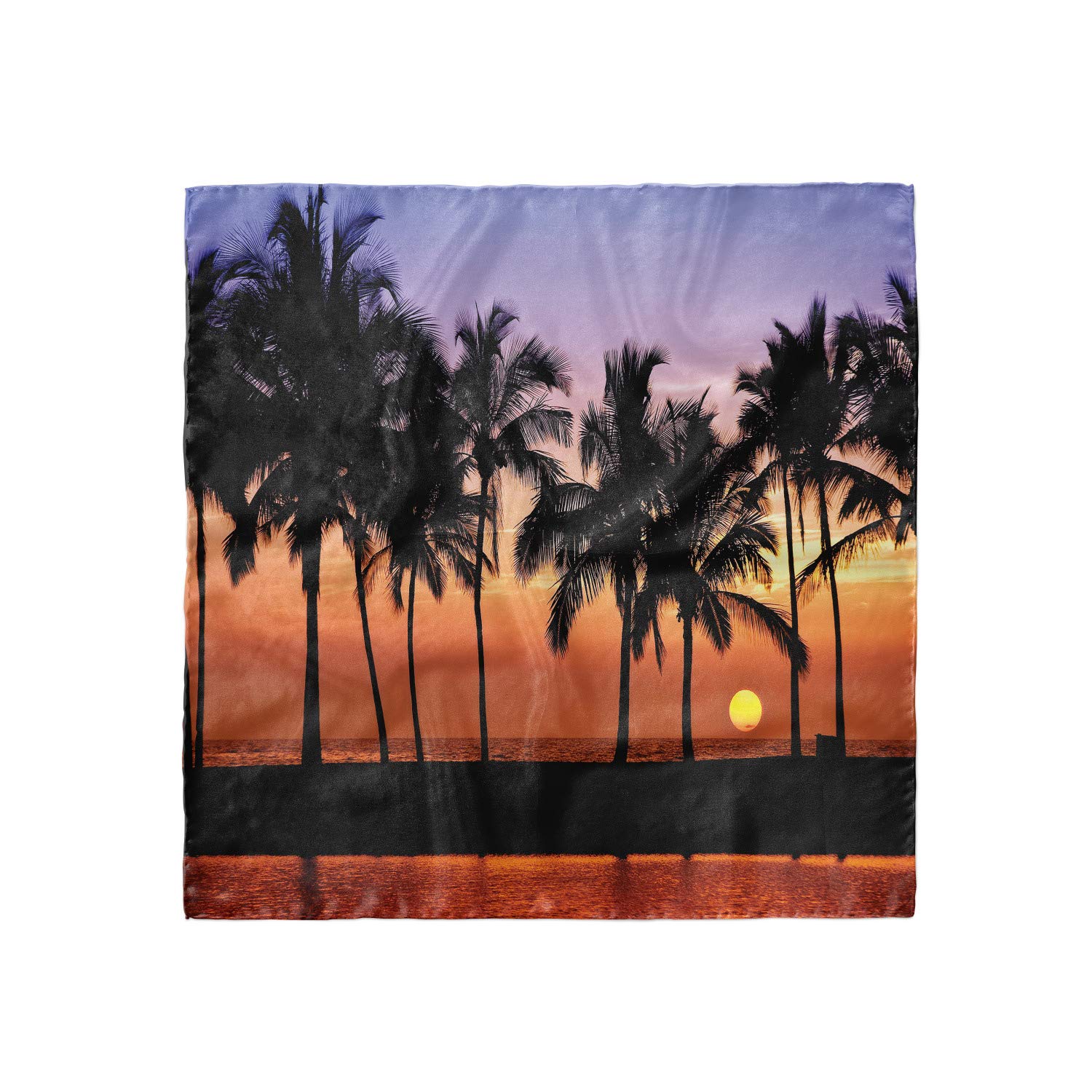 Ambesonne Hawaii Hair Scarf - Sunset on Big Island Head Wrap for Women, Beach Vacation Accessory, Boho Chic Headband for Summer Outfits & Tropical Getaways