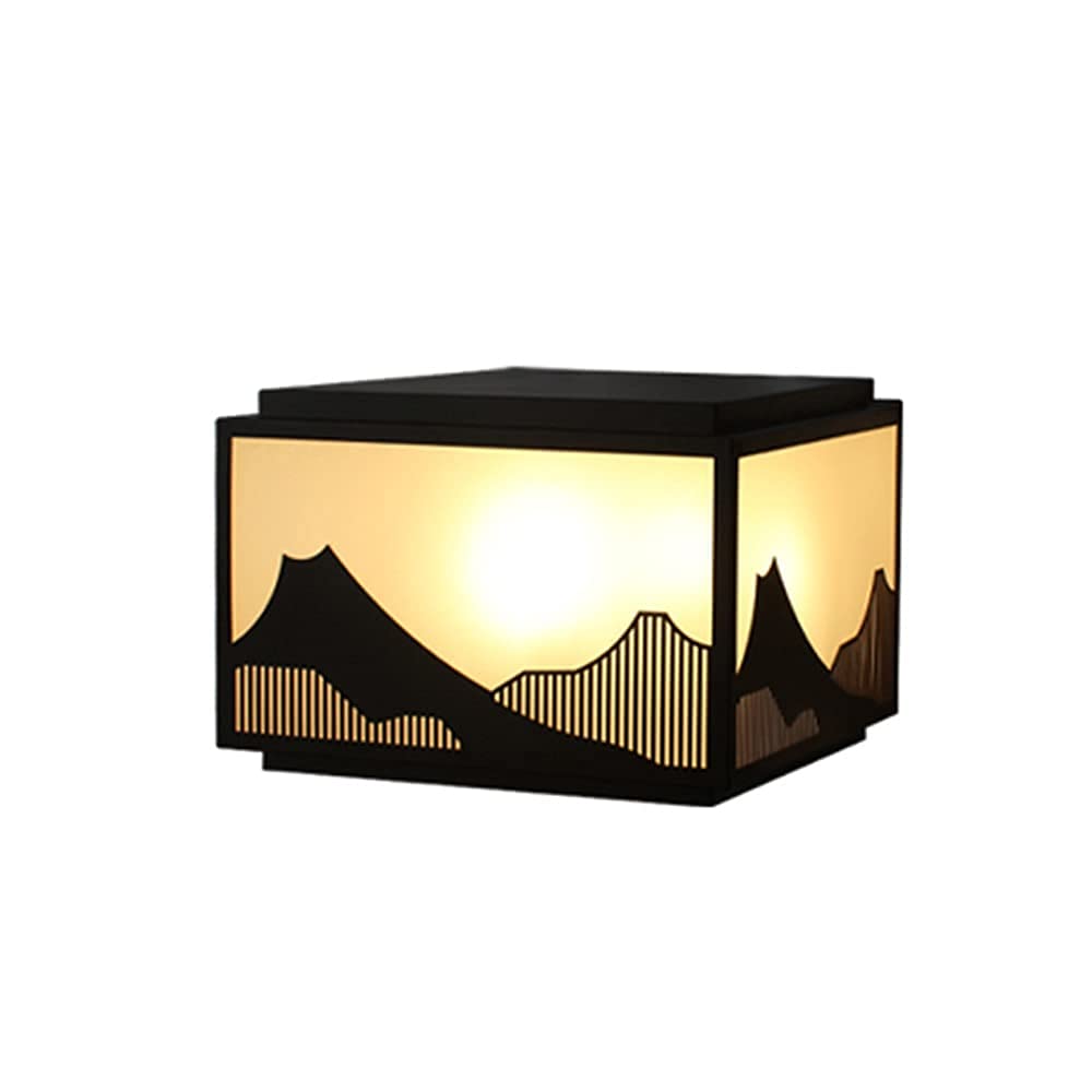 Solar Powered Outdoor Post Lights - Waterproof Warm White LED for 4x4 Wooden Posts, Deck, Patio, Garden & Fence Decor | Durable Metallic Acrylic Material (Black) | Perfect for Pathway Lighting, Backyard Ambience & Landscape Illumination