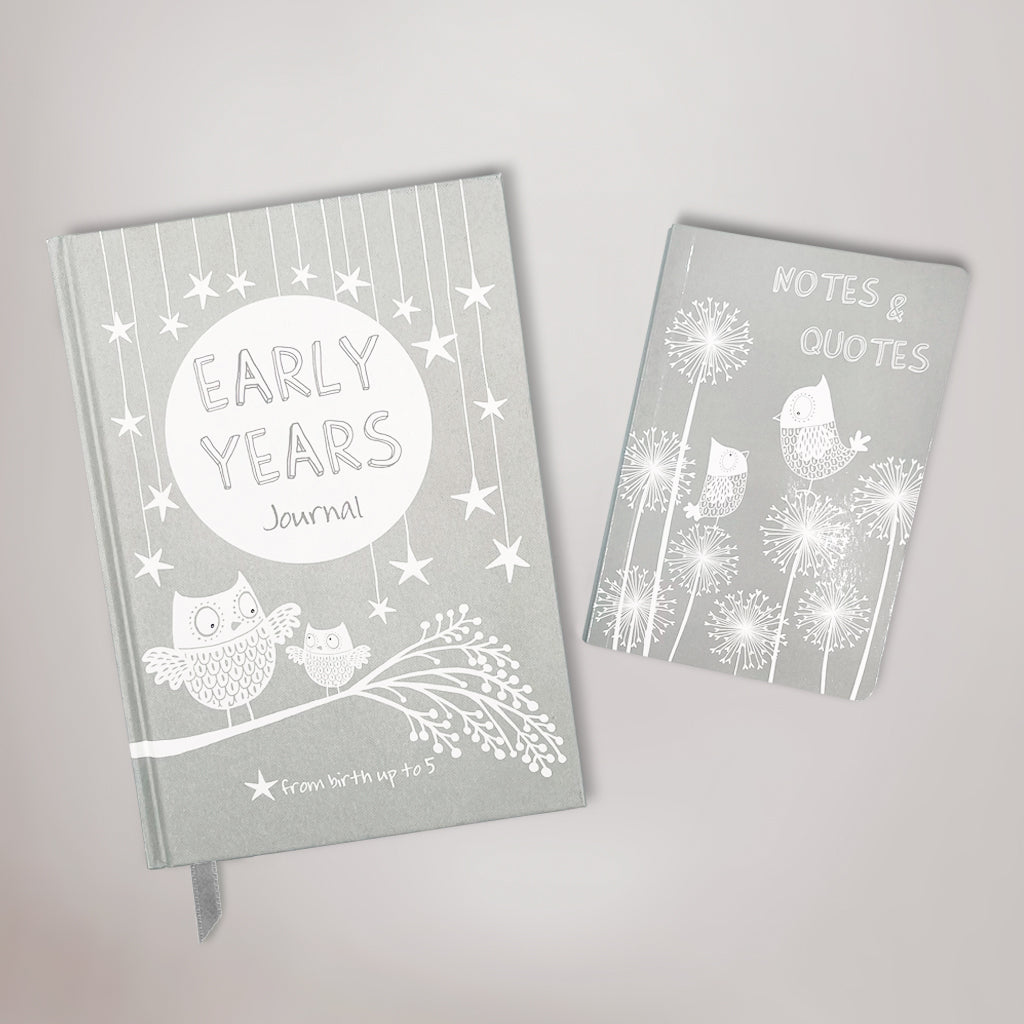 Early Years Journal and Notes & Quotes Notebook Gift Set - Perfect for Baby Memory Books, New Parents & Thoughtful Gifts