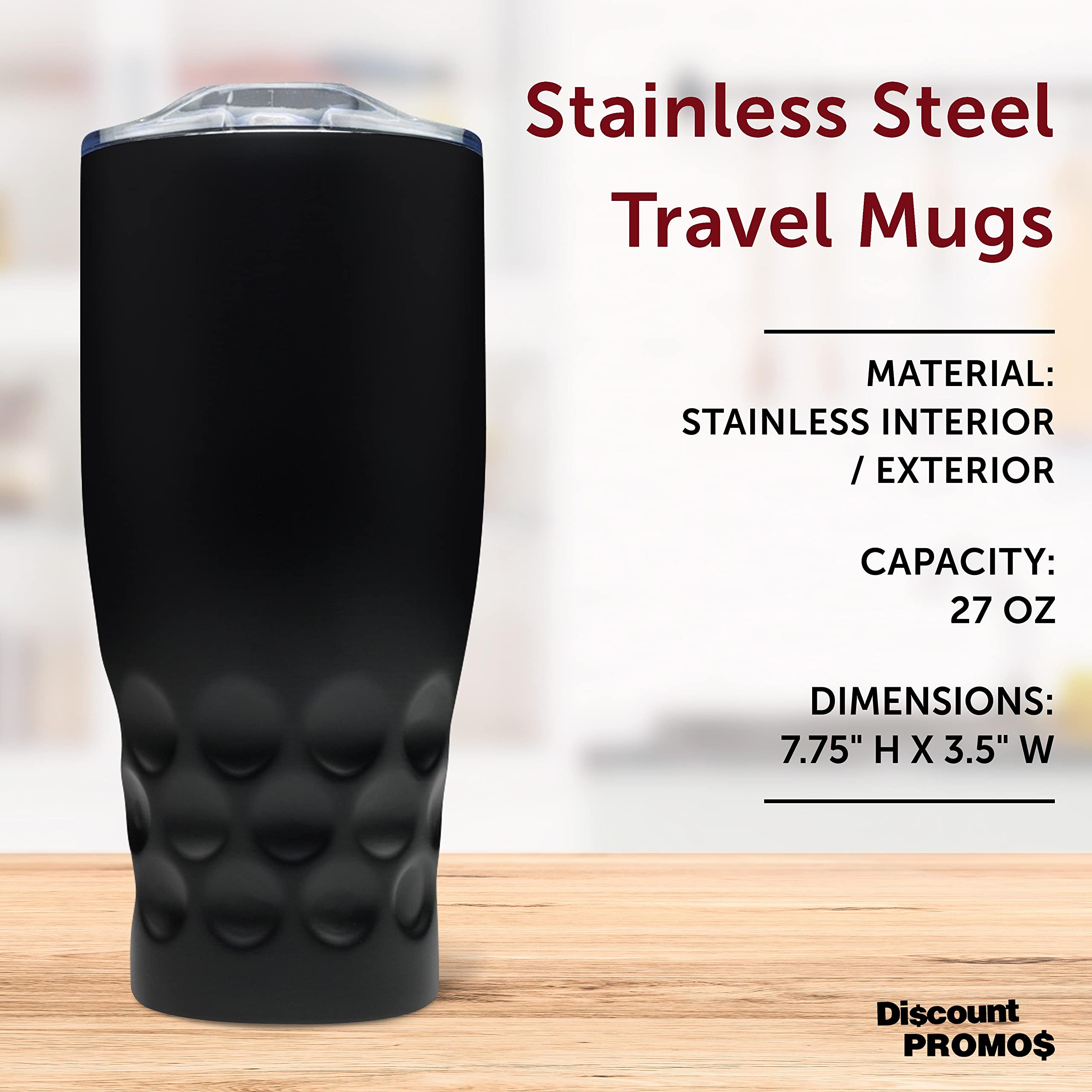 Premium 27 oz Stainless Steel Tumblers Set of 10 - Double Wall Vacuum Insulated for Hot & Cold Drinks - Bulk Pack for Coffee, Tea, Soda - Ideal for Office, Parties, Camping & Outdoor Activities - Black