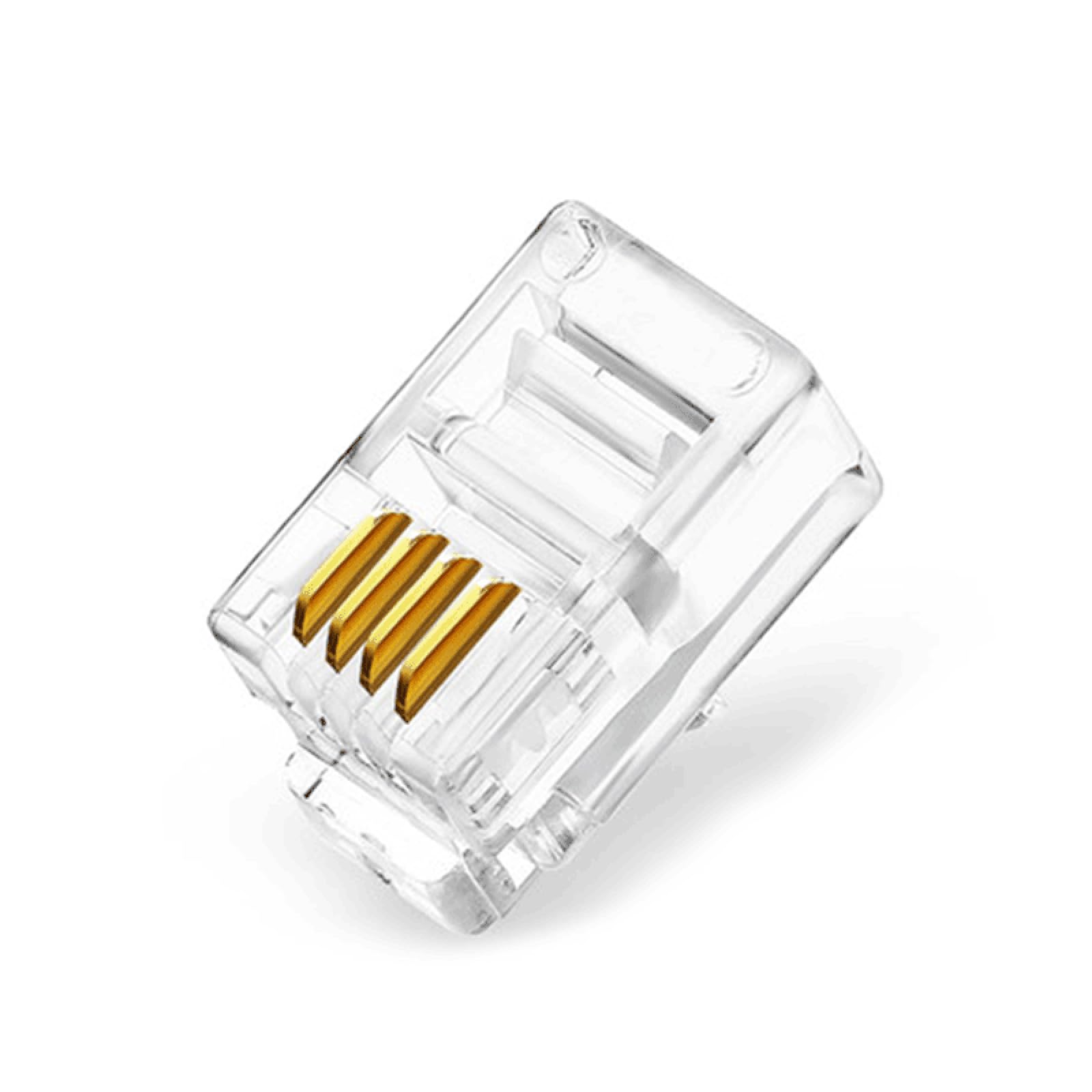 JODROAD 50Pack RJ9/RJ10 4P4C Telephone Modular Plugs - Phone Line Connectors for Cord Replacement & Repair | Compatible with Handsets, Headsets, Office Phones & Landline Systems