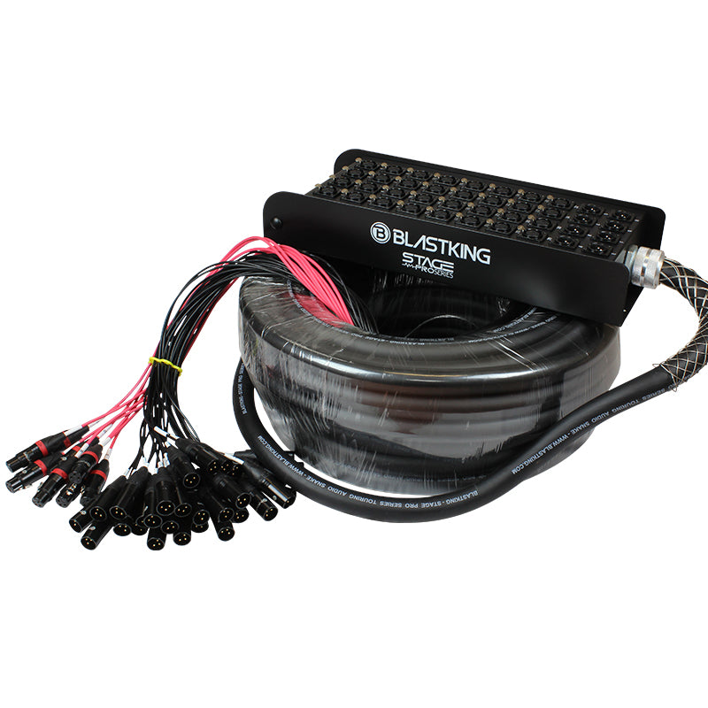 Blastking SPS32X8 100 Stage & Studio Snake Cable 32x8, 100 Ft - Professional Audio Snake Cable for Live Performances, Recording Studios & DJ Setups