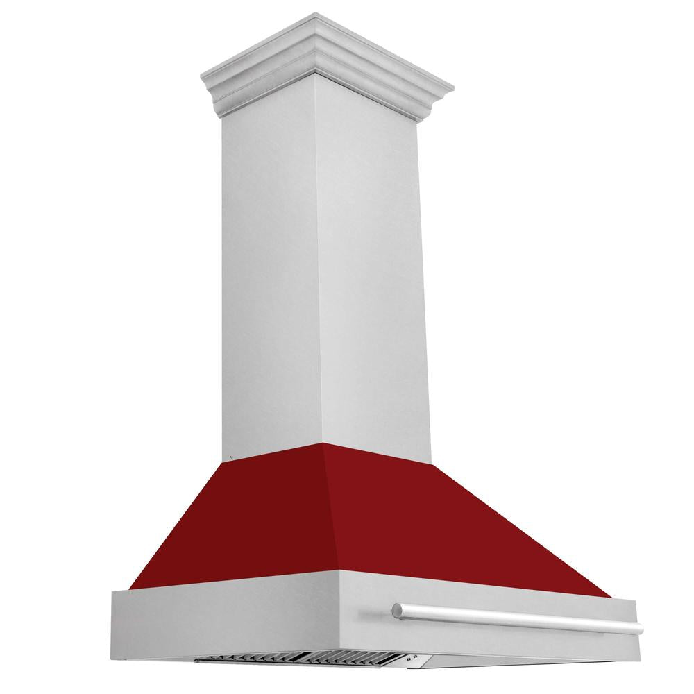 ZLINE 36 Inch Stainless Steel Wall Mount Range Hood with Satin Finish & Stainless Steel Handle (8654SNX 36) - Powerful Kitchen Ventilation for Gas Stoves & Cooking Areas