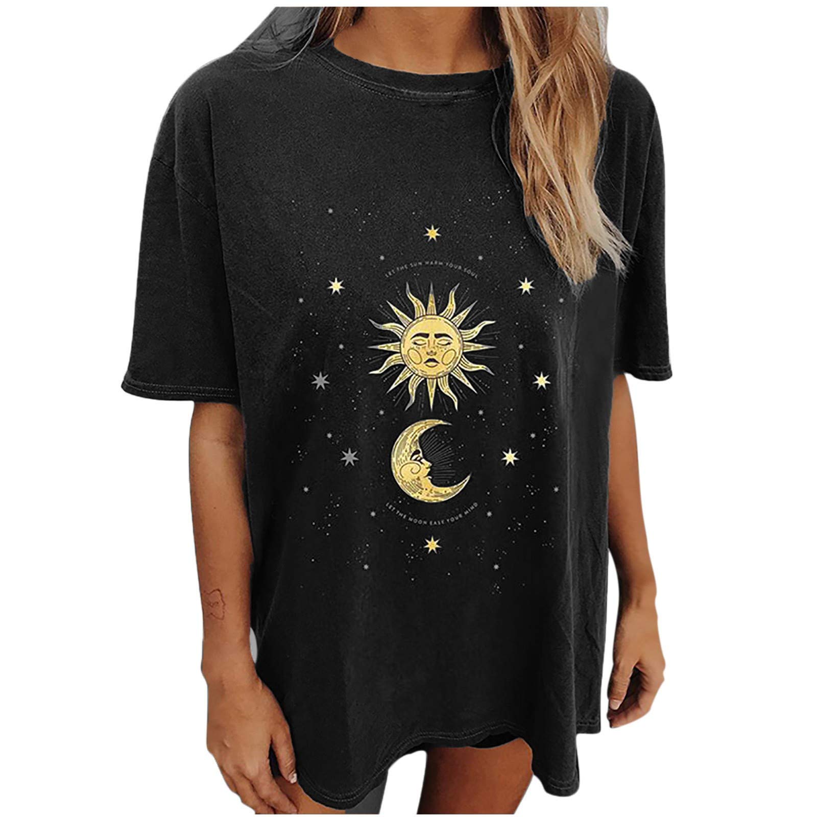 Halloween Graphic Tees for Women - Oversized Rainbow Shirts for Casual Wear & Halloween Parties